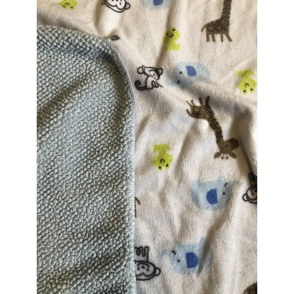 Carter's‎ Just One You Monkey Lovey Baby Blanket Blue Sherpa Giraffe Frog